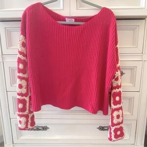Pink Lily knit cropped sweater